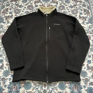 Columbia black fleece jacket with Sherpa collar